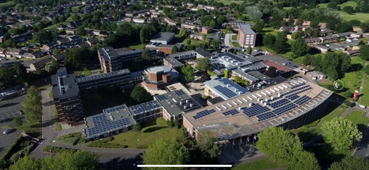 solar panels on roof of newman university